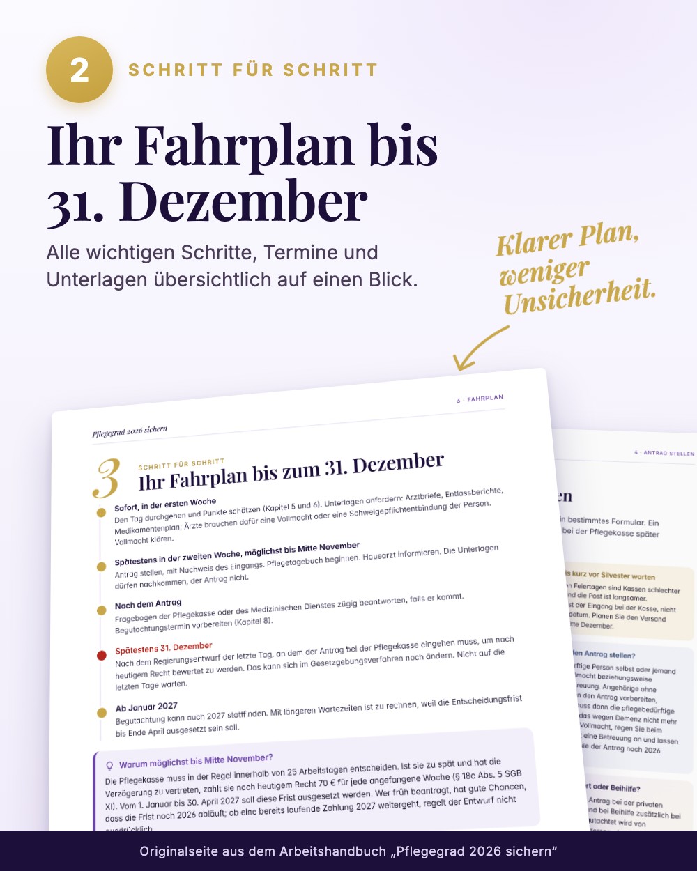 Pflegegrad 2026 sichern – das Arbeitshandbuch zur Pflegereform · Einblick 3