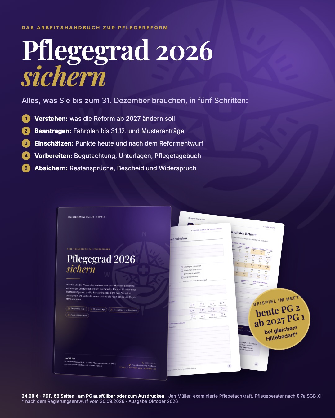 Pflegegrad 2026 sichern – das Arbeitshandbuch zur Pflegereform · Einblick 1